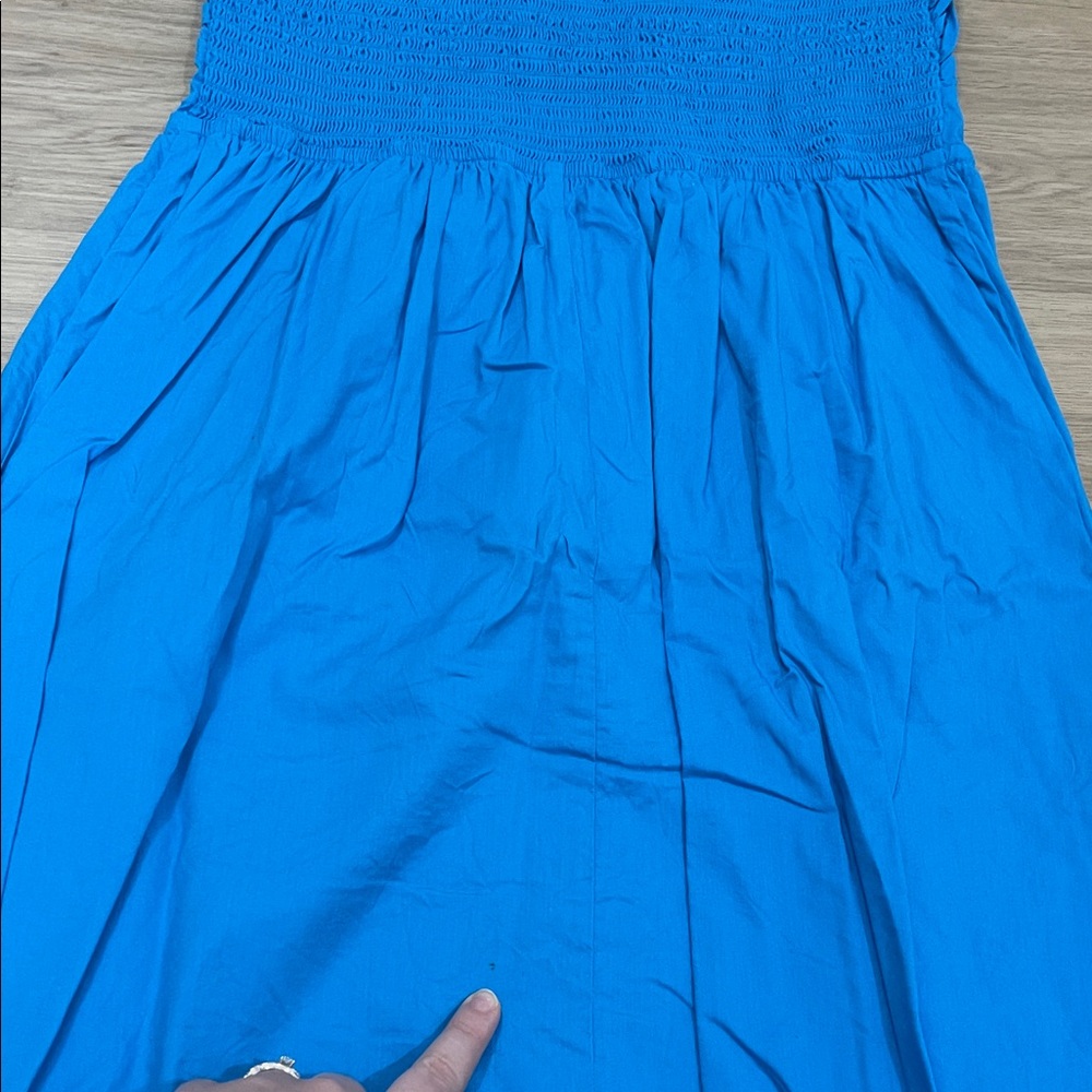 LOFT Strapless Dress in Bright Blue - Picture 4 of 6